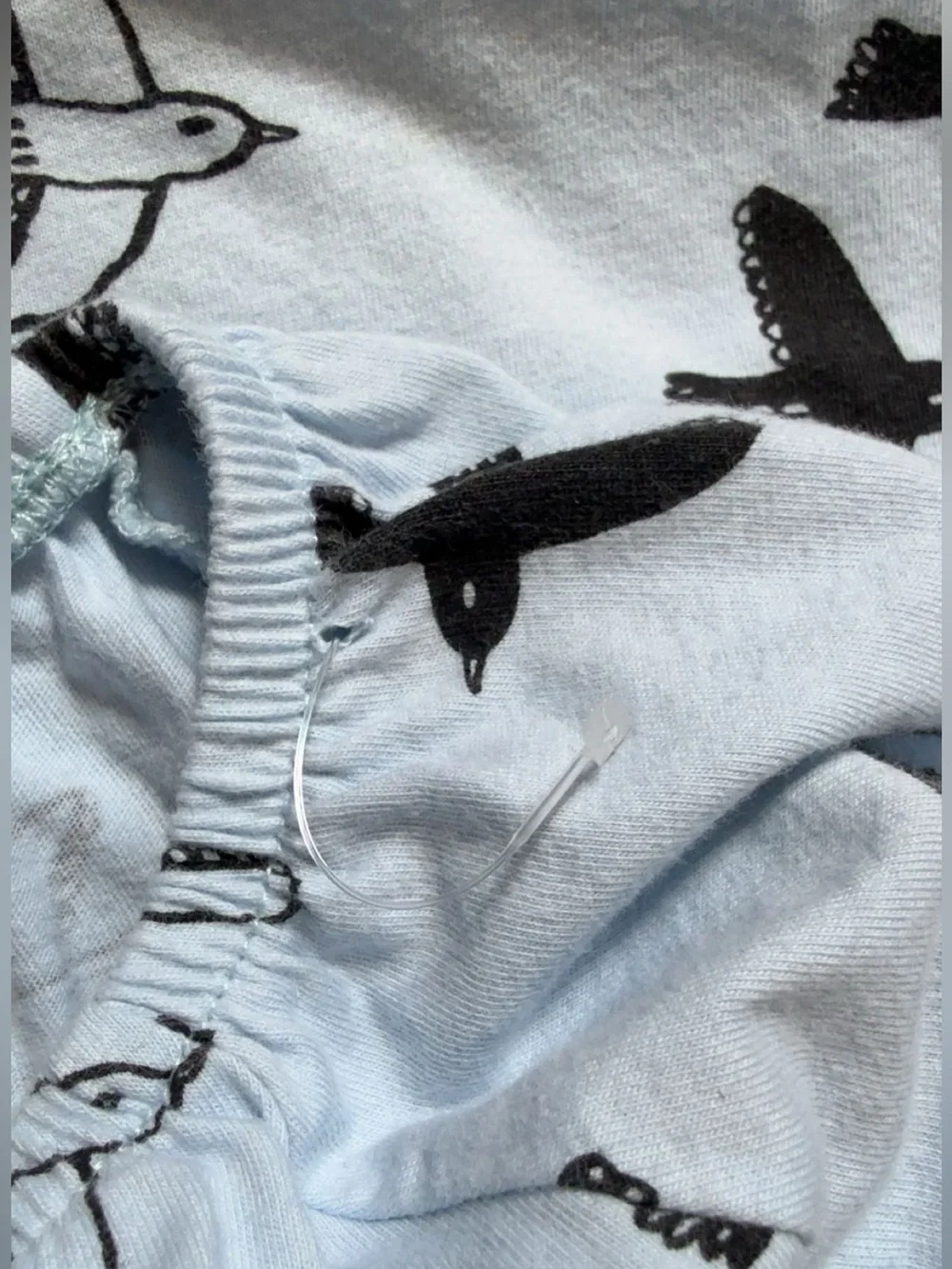 Tea Collection Light Blue Seabirds Long Sleeve Romper Longall 3-6 Months